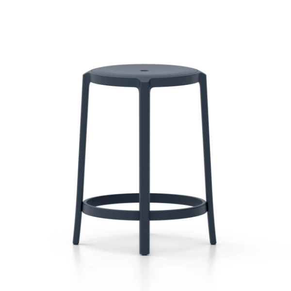 Emeco On & On Stool - Recycled Plastic Seat Stools Emeco Counter Height 24.75" Dark Blue 