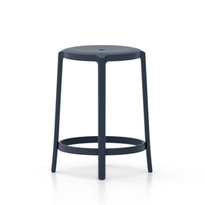 Emeco On & On Stool - Recycled Plastic Seat Stools Emeco Counter Height 24.75" Dark Blue 