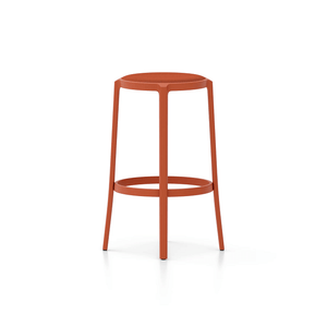 Emeco On & On Stool - Upholstered Stools Emeco Bar Height 29.5" Fabric Orange 