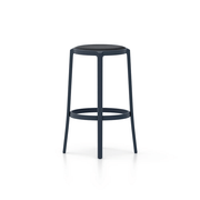 Emeco On & On Stool - Upholstered Stools Emeco Bar Height 29.5" Leather Dark Blue 