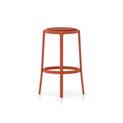Emeco On & On Stool - Upholstered Stools Emeco Bar Height 29.5" Leather Orange 