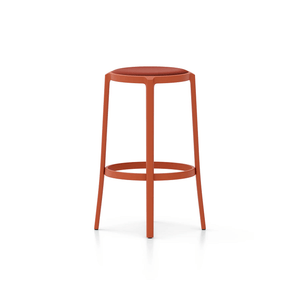 Emeco On & On Stool - Upholstered Stools Emeco Bar Height 29.5" Leather Orange 
