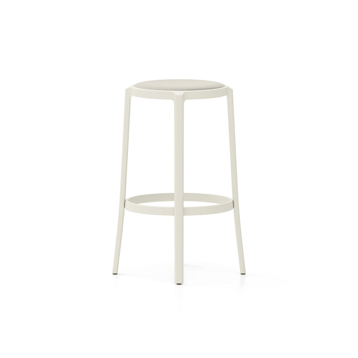 Emeco On & On Stool - Upholstered Stools Emeco Bar Height 29.5" Leather White 