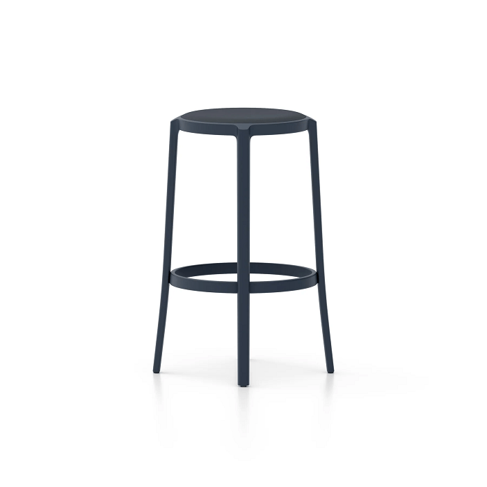 Emeco On & On Stool - Upholstered Stools Emeco Bar Height 29.5" Polyurethane Dark Blue 