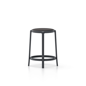 Emeco On & On Stool - Upholstered Stools Emeco Counter Height 24.75" Fabric Black 