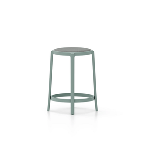 Emeco On & On Stool - Upholstered Stools Emeco Counter Height 24.75" Fabric Light Blue 