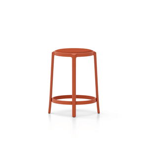 Emeco On & On Stool - Upholstered Stools Emeco Counter Height 24.75" Fabric Orange 