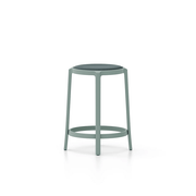 Emeco On & On Stool - Upholstered Stools Emeco Counter Height 24.75" Leather Light Blue 