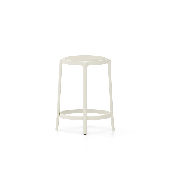 Emeco On & On Stool - Upholstered Stools Emeco Counter Height 24.75" Polyurethane White 