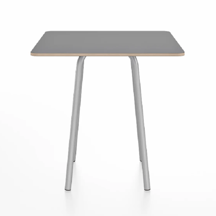 Emeco Parrish Cafe Table - Square Top Dining Tables Emeco Table Top 30" Clear Anodized Aluminum Gray Laminate Plywood