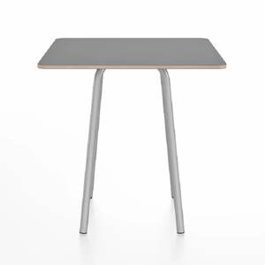 Emeco Parrish Cafe Table - Square Top Dining Tables Emeco Table Top 30" Clear Anodized Aluminum Gray Laminate Plywood