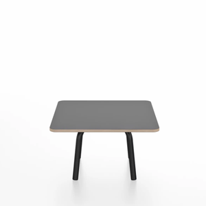 Emeco Parrish Low Table - Square Top Coffee Tables Emeco Table Top 24" Black Powder Coated Aluminum Gray Laminate Plywood