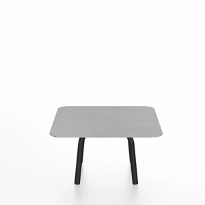 Emeco Parrish Low Table - Square Top Coffee Tables Emeco Table Top 24" Black Powder Coated Aluminum Brushed Aluminum