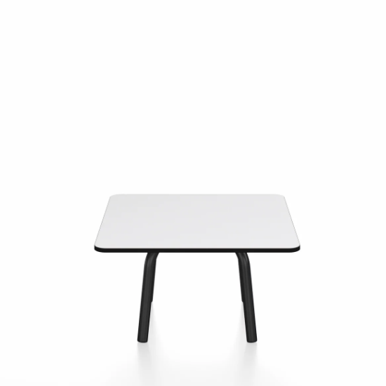 Emeco Parrish Low Table - Square Top Coffee Tables Emeco Table Top 24" Black Powder Coated Aluminum White HPL