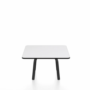 Emeco Parrish Low Table - Square Top Coffee Tables Emeco Table Top 24" Black Powder Coated Aluminum White HPL