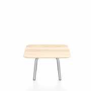 Emeco Parrish Low Table - Square Top Coffee Tables Emeco Table Top 24" Clear Anodized Aluminum Accoya Wood