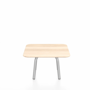 Emeco Parrish Low Table - Square Top Coffee Tables Emeco Table Top 24" Clear Anodized Aluminum Accoya Wood