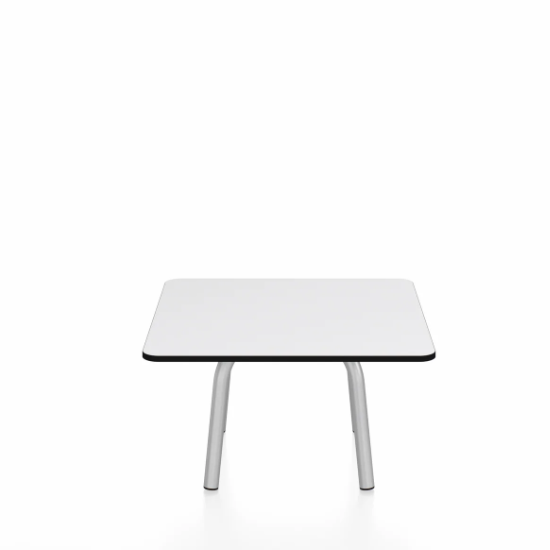 Emeco Parrish Low Table - Square Top Coffee Tables Emeco Table Top 24" Clear Anodized Aluminum White HPL