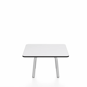 Emeco Parrish Low Table - Square Top Coffee Tables Emeco Table Top 24" Clear Anodized Aluminum White HPL