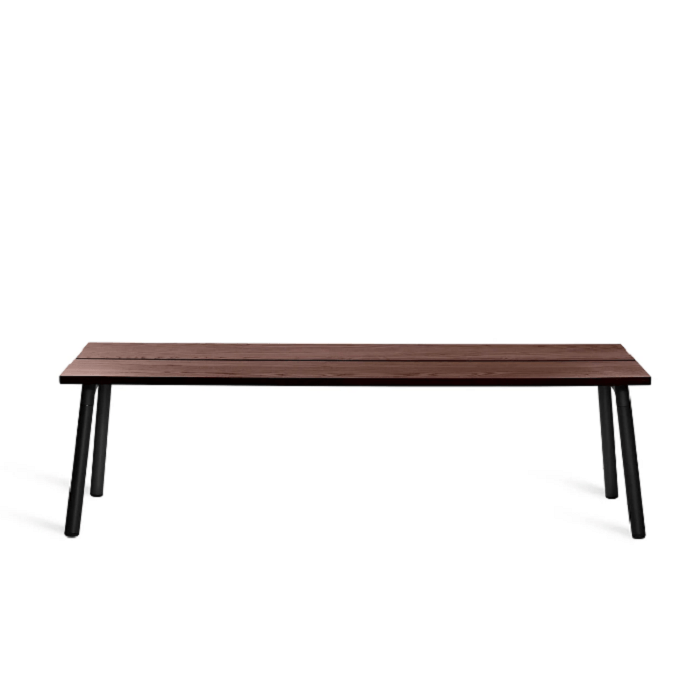 Emeco Run Bench Benches Emeco 3-Seat Bench Black Powder Coated Walnut