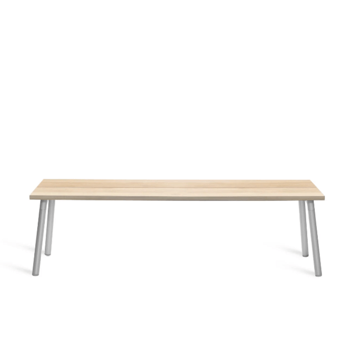 Emeco Run Bench Benches Emeco 3-Seat Bench Clear Anodized Accoya ( Outdoor Approved )