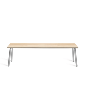 Emeco Run Bench Benches Emeco 3-Seat Bench Clear Anodized Accoya ( Outdoor Approved )