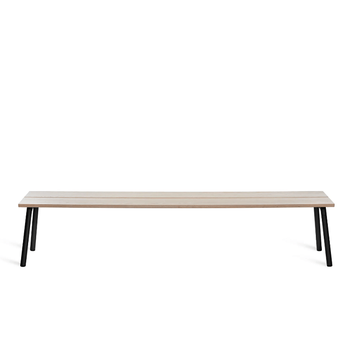 Emeco Run Bench Benches Emeco 4-Seat Bench Black Powder Coated Ash