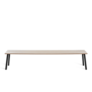 Emeco Run Bench Benches Emeco 4-Seat Bench Black Powder Coated Ash