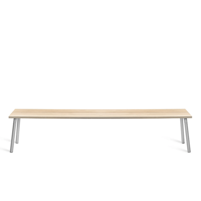 Emeco Run Bench Benches Emeco 4-Seat Bench Clear Anodized Accoya ( Outdoor Approved )