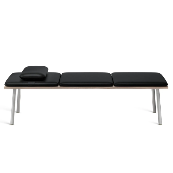 Emeco Run Daybed Beds Emeco Clear Anodized Aluminum Ash Leather Spinneybeck Volo Black