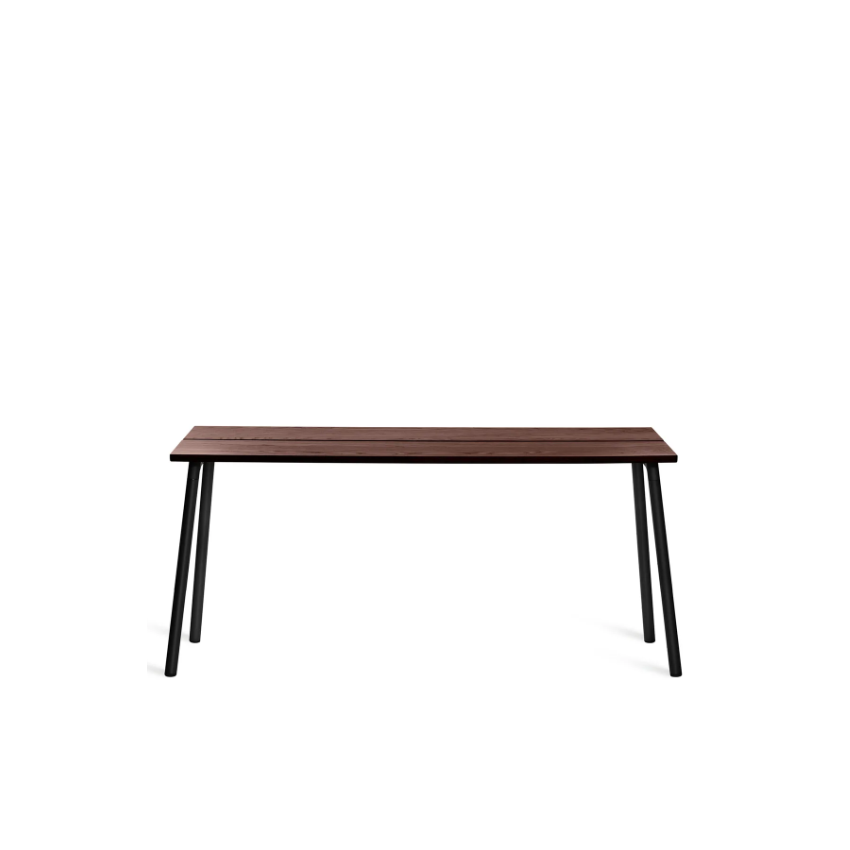 Emeco Run High Side Table table Emeco 62 inches Black Powder Coated Walnut