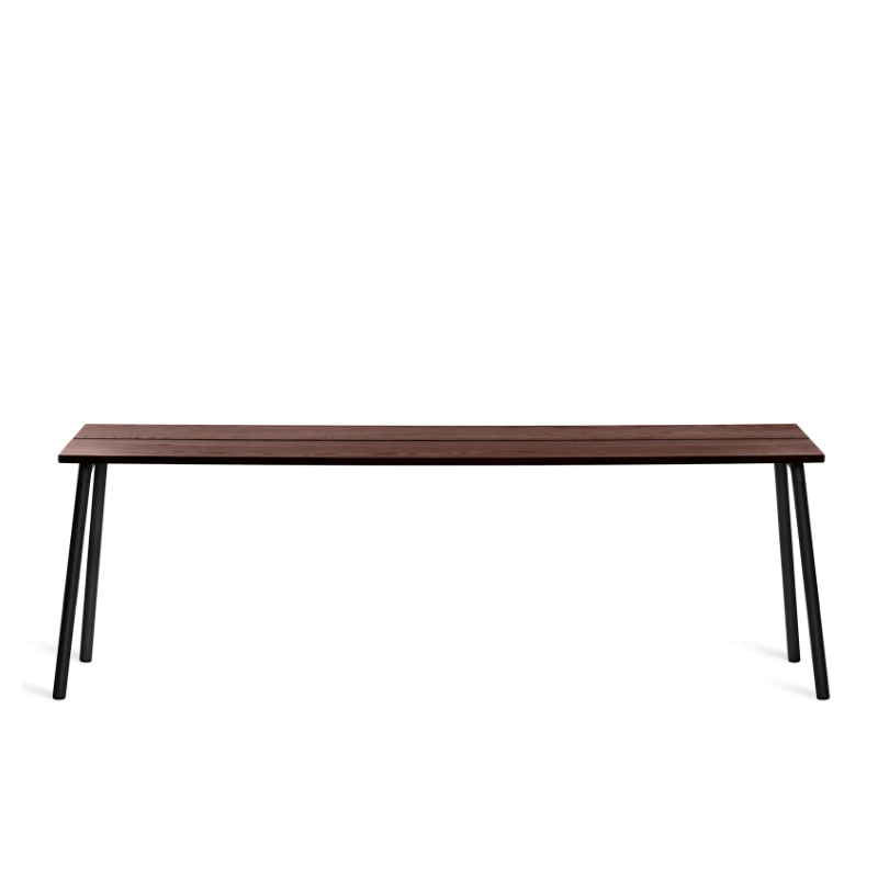 Emeco Run High Side Table table Emeco 86 inches Black Powder Coated Walnut