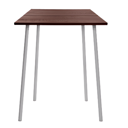 Emeco Run High Table 32" table Emeco Clear Aluminum Frame - Walnut Top Finish 