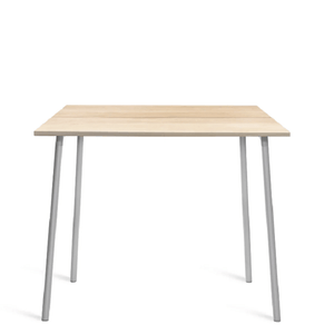 Emeco Run High Table table Emeco 48"/ 122 CM Clear Aluminum Frame Accoya (Outdoor Approved)
