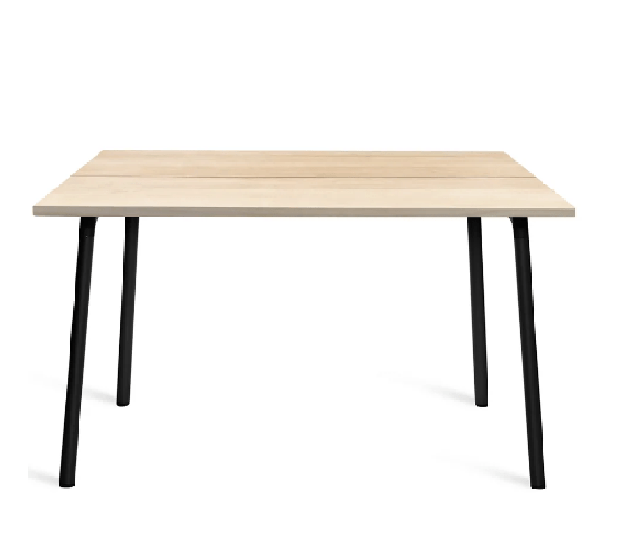 Emeco Run Table 48" table Emeco Black Powder Coated Frame - Accoya Top Finish 