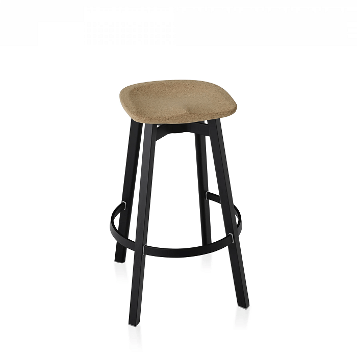 Emeco Su Bar Stool Stools Emeco Black Anodized Legs Cork Seat No Seat Pad