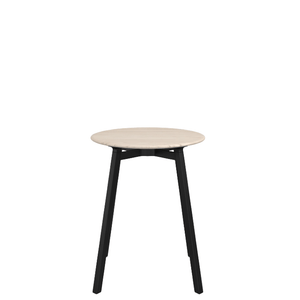 Emeco Su Cafe Round Table Dining Tables Emeco Table Top 24" Black Anodized Aluminum Legs Ash Wood