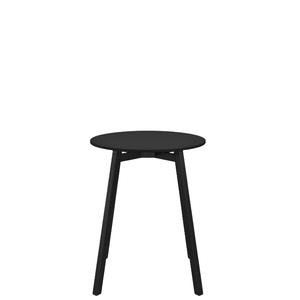 Emeco Su Cafe Round Table Dining Tables Emeco Table Top 24" Black Anodized Aluminum Legs Black HPL