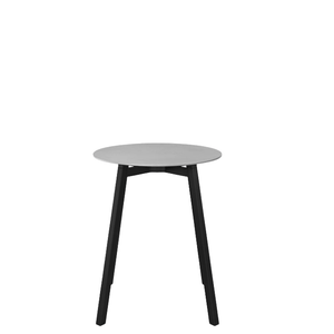 Emeco Su Cafe Round Table Dining Tables Emeco Table Top 24" Black Anodized Aluminum Legs Brushed Aluminum