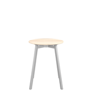 Emeco Su Cafe Round Table Dining Tables Emeco Table Top 24" Clear Anodized Aluminum Legs Accoya Wood