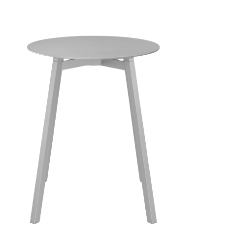 Emeco Su Cafe Round Table Dining Tables Emeco Table Top 24&quot; Clear Anodized Aluminum Legs Brushed Aluminum