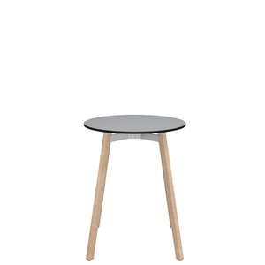 Emeco Su Cafe Round Table Dining Tables Emeco Table Top 24" Natural Wood Legs Gray HPL
