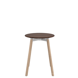 Emeco Su Cafe Round Table Dining Tables Emeco Table Top 24" Natural Wood Legs Walnut Wood