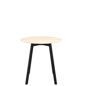 Emeco Su Cafe Round Table Dining Tables Emeco Table Top 30" Black Anodized Aluminum Legs Accoya Wood