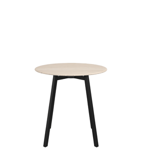 Emeco Su Cafe Round Table Dining Tables Emeco Table Top 30" Black Anodized Aluminum Legs Ash Wood
