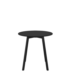 Emeco Su Cafe Round Table Dining Tables Emeco Table Top 30" Black Anodized Aluminum Legs Black HPL