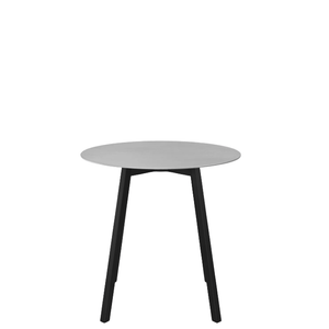 Emeco Su Cafe Round Table Dining Tables Emeco Table Top 30" Black Anodized Aluminum Legs Brushed Aluminum