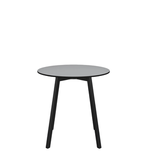 Emeco Su Cafe Round Table Dining Tables Emeco Table Top 30" Black Anodized Aluminum Legs Gray HPL