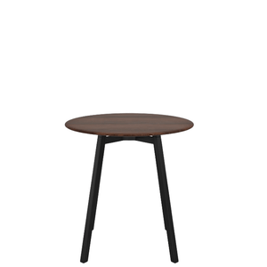 Emeco Su Cafe Round Table Dining Tables Emeco Table Top 30" Black Anodized Aluminum Legs Walnut Wood