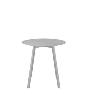 Emeco Su Cafe Round Table Dining Tables Emeco Table Top 30" Clear Anodized Aluminum Legs Brushed Aluminum